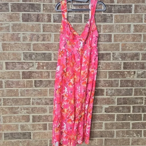 Holly Molly Elegant Pink Floral Women's Dress Size L Nwt - Picture 4 of 7